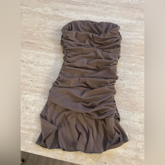 Fashion Nova Double lined mini dress chocolate brown - Picture 6 of 7